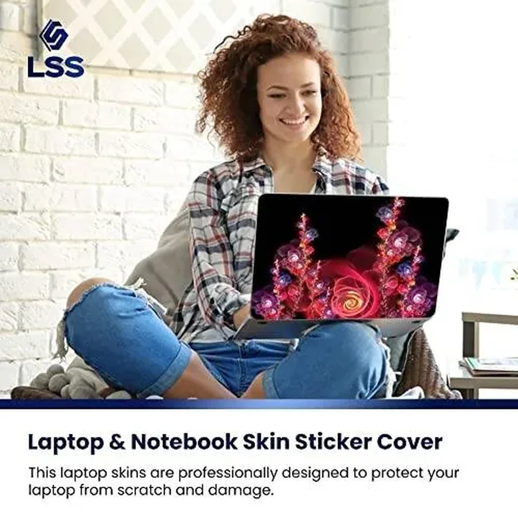ALAYRA Laptop 17-17.3" Skin Cover with Colorful Floral Pattern for HP Dell Lenovo Apple Asus Acer Compaq - Fits 16.5" 17" 17.3" 18.4" 19" (2 Wrist Pads Free) 01 - Image 5