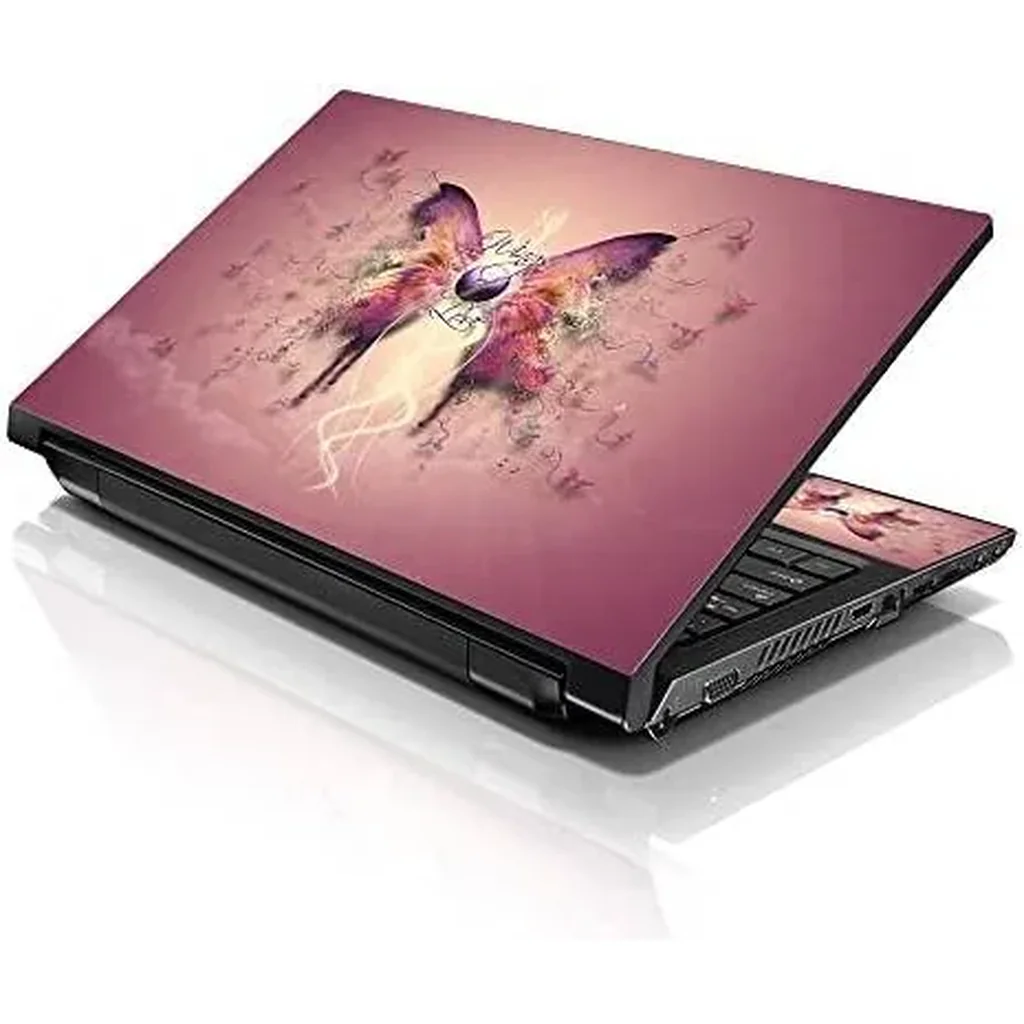 ALAYRA Laptop 17-17.3" Skin Cover with Colorful Purple Butterfly Pattern for HP Dell Lenovo Apple Asus Acer Compaq - Fits 16.5" 17" 17.3" 18.4" 19" (2 Wrist Pads Free) 01