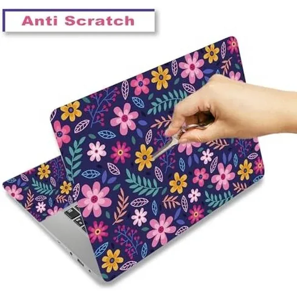 ALAYRA Laptop Decal Sticker Skin Cover, 11.612" 13" 13.3" 14" 15" 15.4" 15.6 inch Laptop Netbook Vinyl Skin Sticker Cover Art Notebook PC Protector (2 Wrist Pad Included), Removable Reusable, Flower T - Image 2