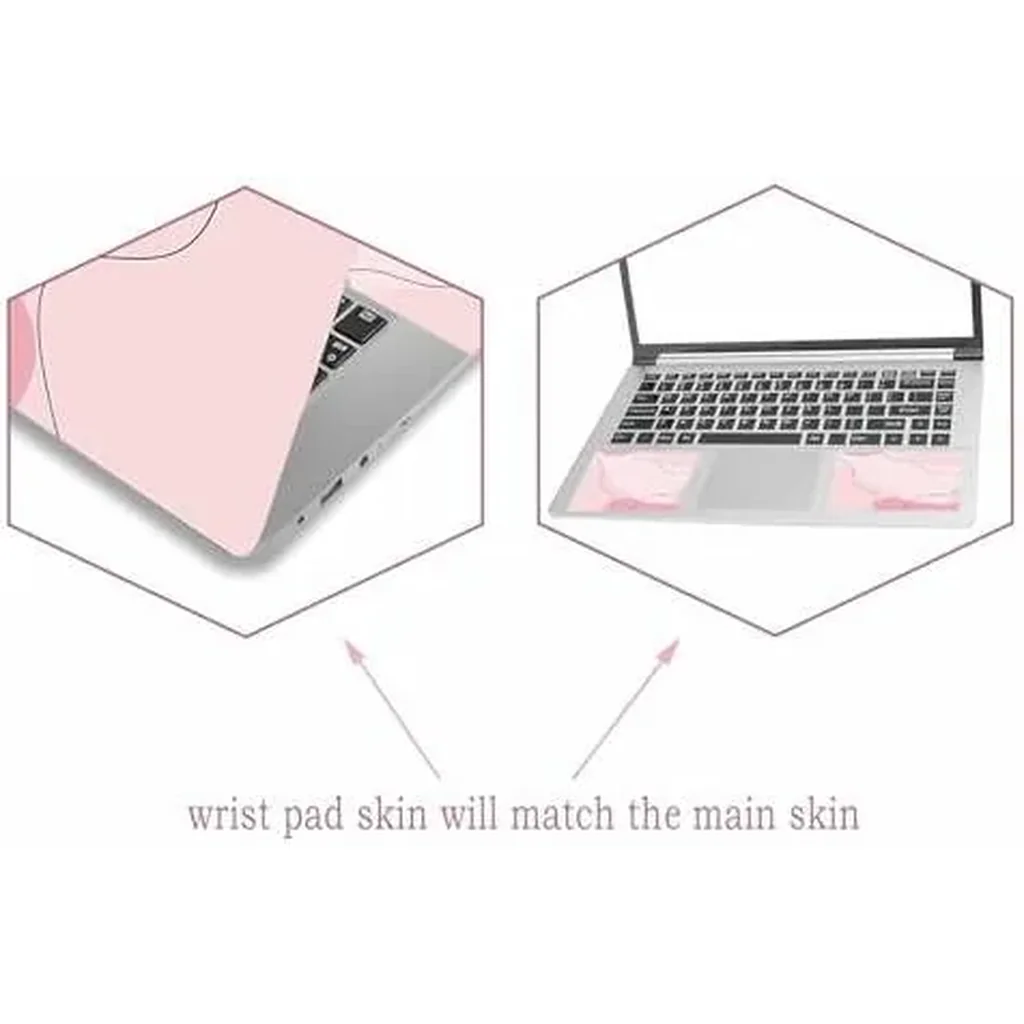 ALAYRA Laptop Decal Sticker Skin Cover, 11.612" 13" 13.3" 14" 15" 15.4" 15.6 inch Laptop Netbook Vinyl Skin Sticker Cover Art Notebook PC Reusable Protector (2 Wrist Pad Included), Art Modern Pink 01 - Image 2