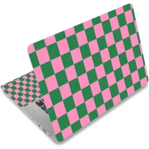 ALAYRA Laptop Decal Sticker Skin Cover, 11.612" 13" 13.3" 14" 15" 15.4" 15.6 inch Laptop Netbook Vinyl Skin Sticker Cover Art Notebook PC Reusable Protector (2 Wrist Pad Included), Pink Checkered 01