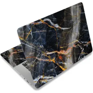 ALAYRA Laptop Decal Sticker Skin Cover, 11.612" 13" 13.3" 14" 15" 15.4" 15.6 inch Laptop Netbook Vinyl Skin Sticker Cover Art Notebook PC Waterproof Protector (2 Wrist Pad Included), Black Marble 01