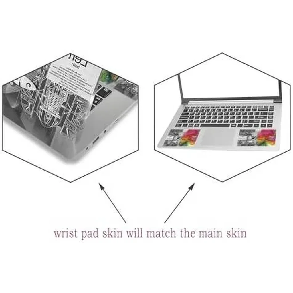 ALAYRA Laptop Decal Sticker Skin Cover, 11.612" 13" 13.3" 14" 15" 15.4" 15.6 Laptop Netbook Vinyl Skin Sticker Cover Art Notebook PC Protector (2 Wrist Pad Included), Removable Reusable, Right & Left - Image 2
