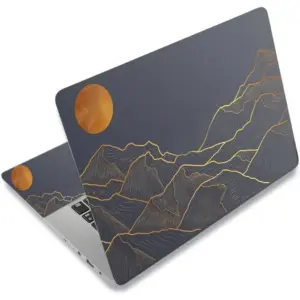 ALAYRA Laptop Decal Sticker Skin Cover, 11.612" 13" 13.3" 14" 15" 15.4" 15.6" Laptop Netbook Vinyl Skin Sticker Cover Art Notebook Protector (2 Wrist Pad Skins), Removable Reusable, Abstract Mountain