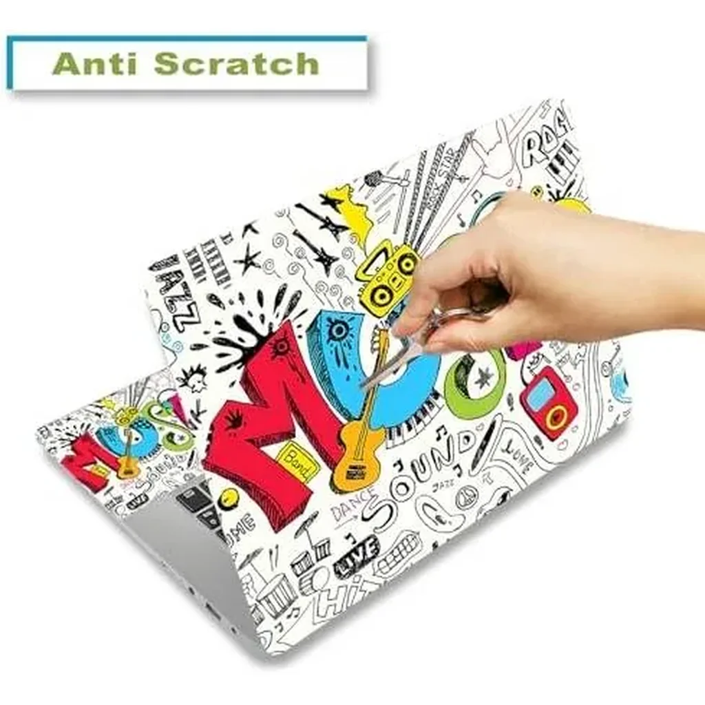 ALAYRA Laptop Decal Sticker Skin Cover, 12" 13.1" 13.3" 14" 15" 15.4" 15.6" Laptop Netbook Vinyl Art Skin Sticker Cover Notebook PC Protector (2 Wrist Pad Included), Removable Reusable, Creativity Mus - Image 2