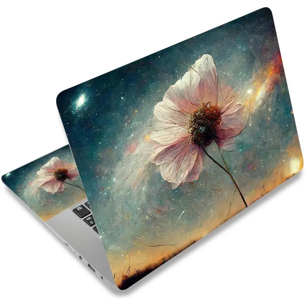 ALAYRA Laptop Decal Sticker Skin Cover, 12" 13.1" 13.3" 14" 15" 15.4" 15.6" Laptop Netbook Vinyl Art Skin Sticker Cover Notebook PC Protector (2 Wrist Pad Included), Removable Reusable, Floral Stars 0