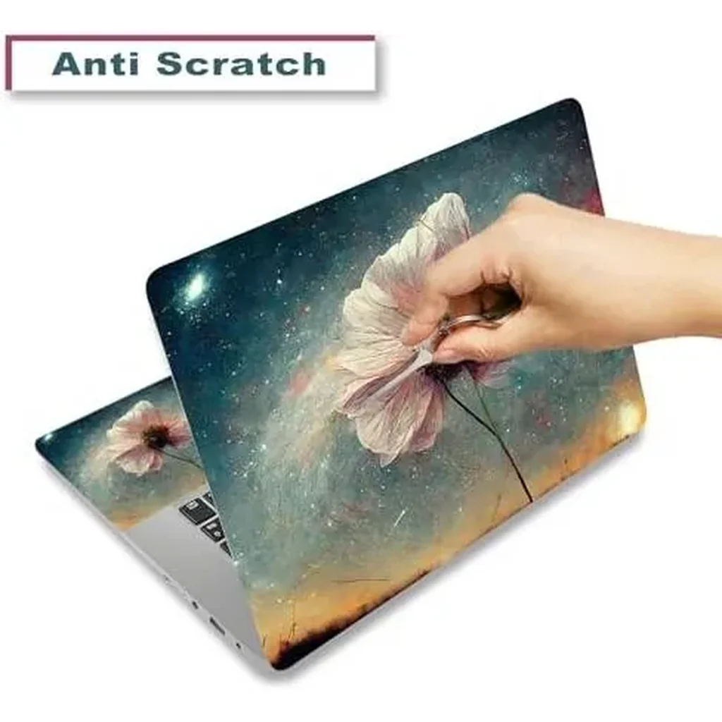 ALAYRA Laptop Decal Sticker Skin Cover, 12" 13.1" 13.3" 14" 15" 15.4" 15.6" Laptop Netbook Vinyl Art Skin Sticker Cover Notebook PC Protector (2 Wrist Pad Included), Removable Reusable, Floral Stars 0 - Image 2