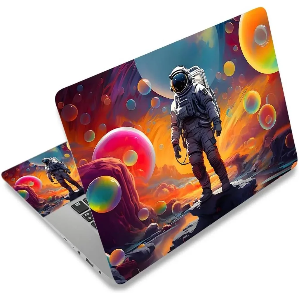 ALAYRA Laptop Decal Sticker Skin Cover, 12" 13.1" 13.3" 14" 15" 15.4" 15.6" Laptop Netbook Vinyl Art Skin Sticker Cover Notebook PC Protector (2 Wrist Pad Included), Removable Reusable, Great Astronau