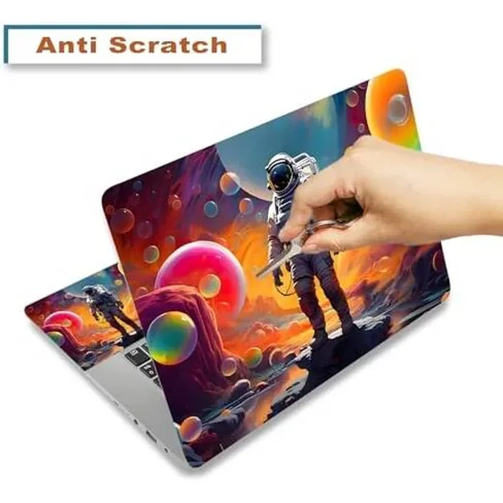 ALAYRA Laptop Decal Sticker Skin Cover, 12" 13.1" 13.3" 14" 15" 15.4" 15.6" Laptop Netbook Vinyl Art Skin Sticker Cover Notebook PC Protector (2 Wrist Pad Included), Removable Reusable, Great Astronau - Image 2
