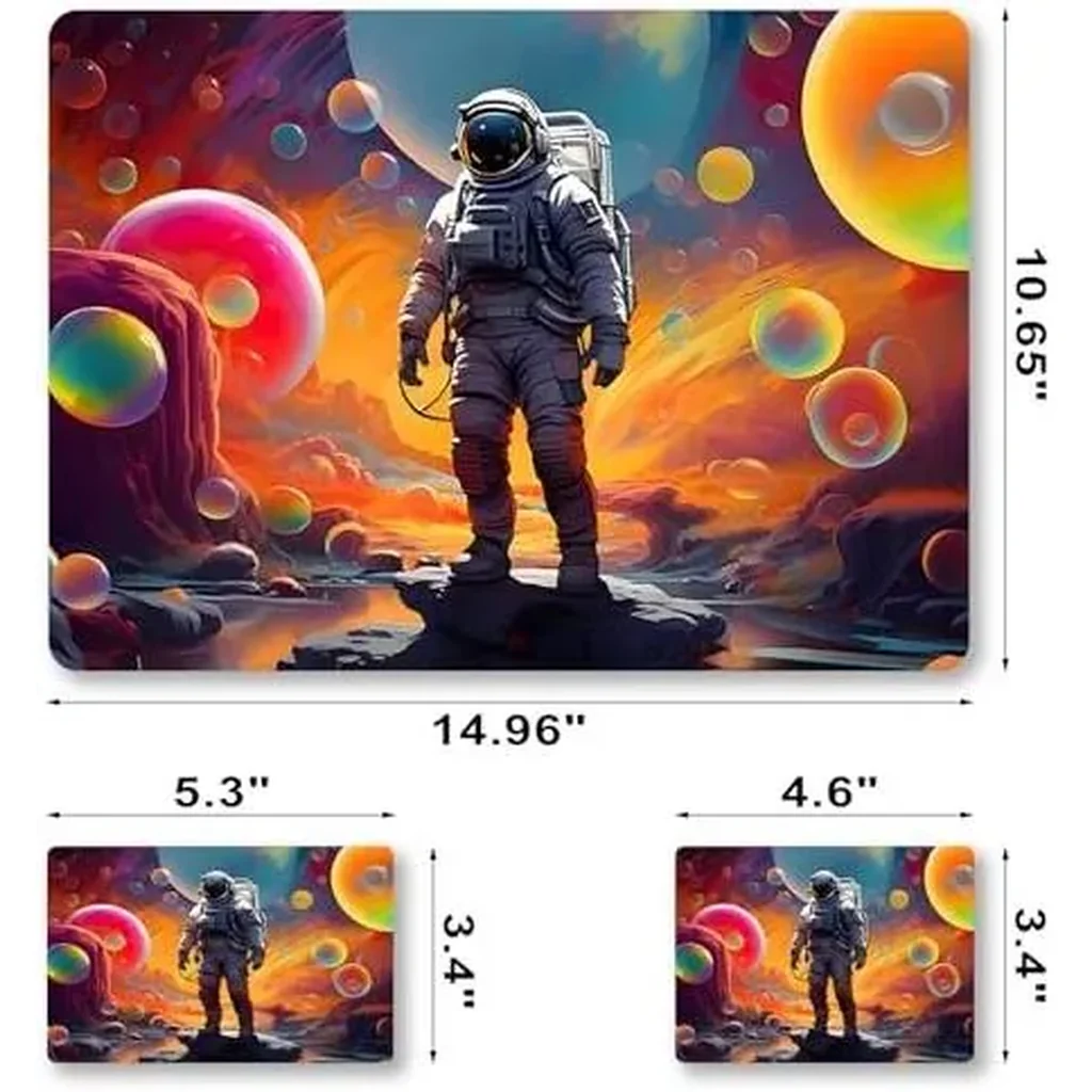 ALAYRA Laptop Decal Sticker Skin Cover, 12" 13.1" 13.3" 14" 15" 15.4" 15.6" Laptop Netbook Vinyl Art Skin Sticker Cover Notebook PC Protector (2 Wrist Pad Included), Removable Reusable, Great Astronau - Image 6