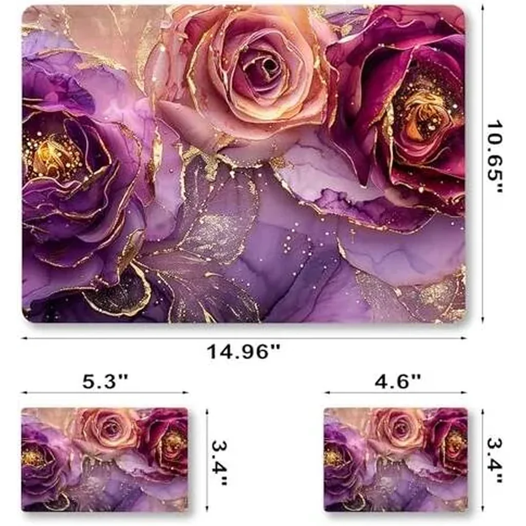 ALAYRA Laptop Decal Sticker Skin Cover, 12" 13.1" 13.3" 14" 15" 15.4" 15.6" Laptop Netbook Vinyl Art Skin Sticker Cover Notebook PC Protector (2 Wrist Pad Included), Removable Reusable, Marble Flowers - Image 6