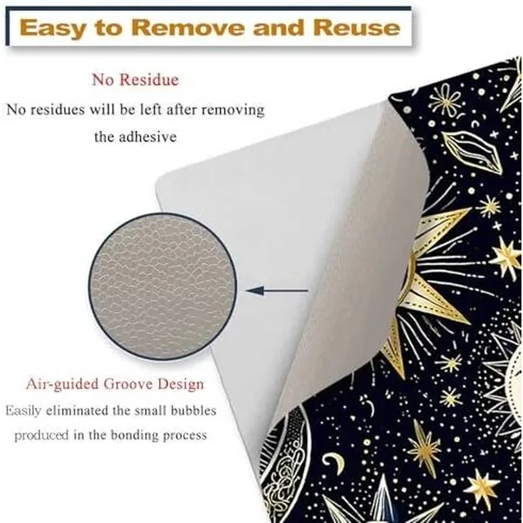 ALAYRA Laptop Decal Sticker Skin Cover, 12" 13.1" 13.3" 14" 15" 15.4" 15.6" Laptop Netbook Vinyl Art Skin Sticker Cover Notebook PC Protector (2 Wrist Pad Included), Removable Reusable, Stars and Moon - Image 4