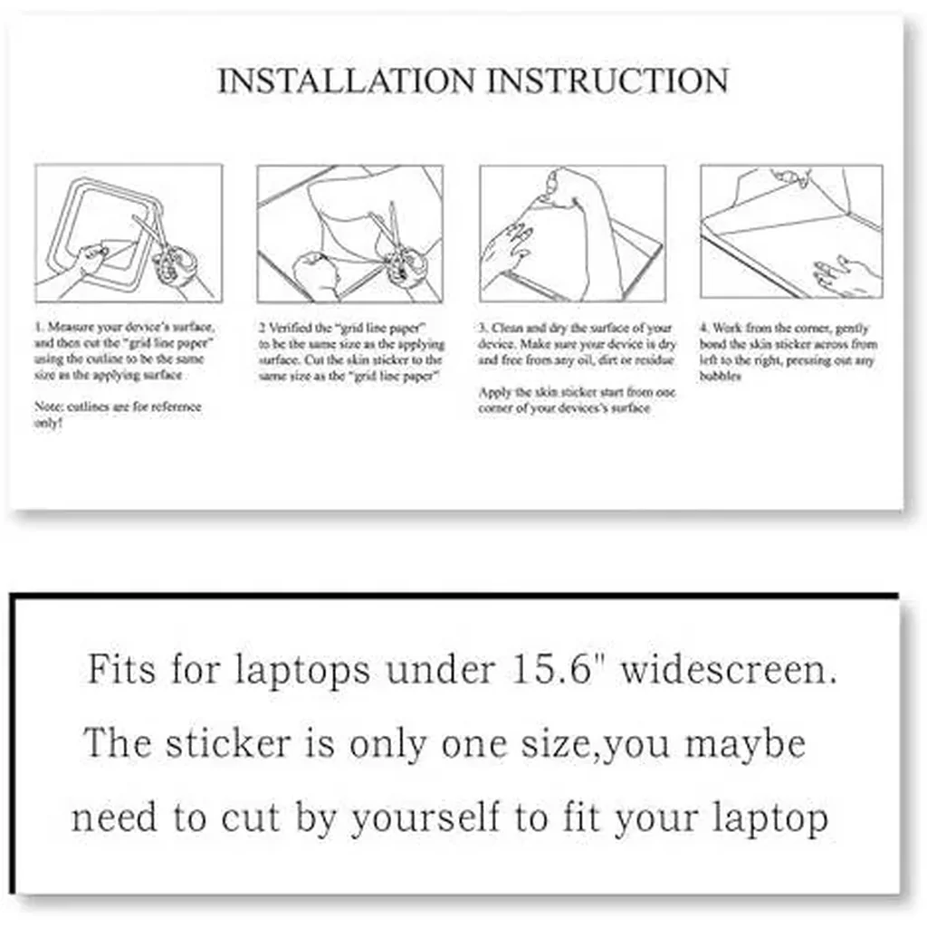 ALAYRA Laptop Decal Sticker Skin Cover, 12" 13.1" 13.3" 14" 15" 15.4" 15.6" Laptop Netbook Vinyl Art Skin Sticker Cover Notebook PC Protector (2 Wrist Pad Included), Removable Reusable, Stars and Moon - Image 5