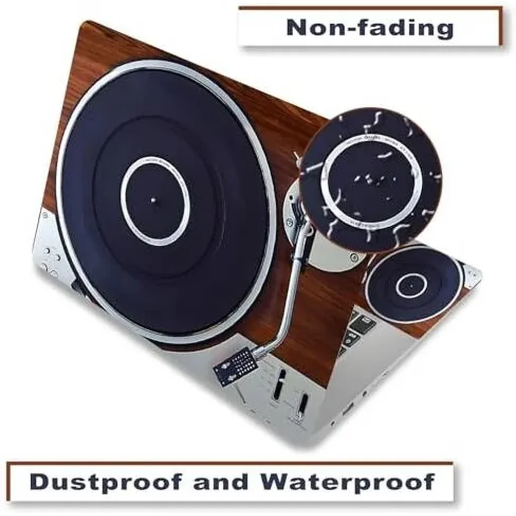 ALAYRA Laptop Decal Sticker Skin Cover, 12" 13.1" 13.3" 14" 15" 15.4" 15.6" Laptop Netbook Vinyl Skin Sticker Cover Art Notebook Protector (2 Wrist Pad Included), Removable Reusable, Retro Music Playe - Image 3