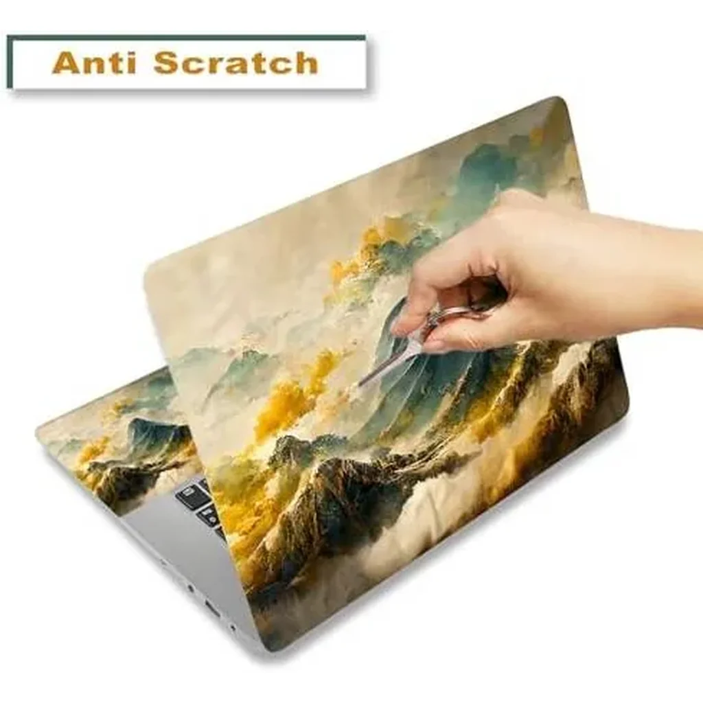 ALAYRA Laptop Decal Sticker Skin Cover, 12" 13.1" 13.3" 14" 15" 15.4" 15.6" Laptop Netbook Vinyl Skin Sticker Cover Notebook PC Protector (2 Wrist Pad Included), Removable Reusable, Mountain Sea of Cl - Image 2