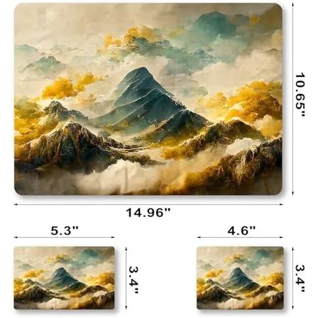ALAYRA Laptop Decal Sticker Skin Cover, 12" 13.1" 13.3" 14" 15" 15.4" 15.6" Laptop Netbook Vinyl Skin Sticker Cover Notebook PC Protector (2 Wrist Pad Included), Removable Reusable, Mountain Sea of Cl - Image 6