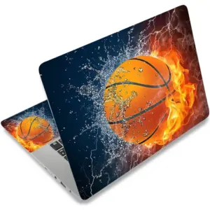 ALAYRA Laptop Notebook Skin Sticker Cover Decal Fits 12 13 13.3 14 15 15.4 15.6 inch Laptop Protector Notebook PC Easy to Apply, Remove and Change Styles (Basketball Fire) 01
