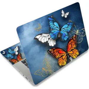 ALAYRA Laptop Notebook Skin Sticker Cover Decal Fits 12 13 13.3 14 15 15.4 15.6 inch Laptop Protector Notebook PC Easy to Apply, Remove and Change Styles (Colorful Butterflies) 01