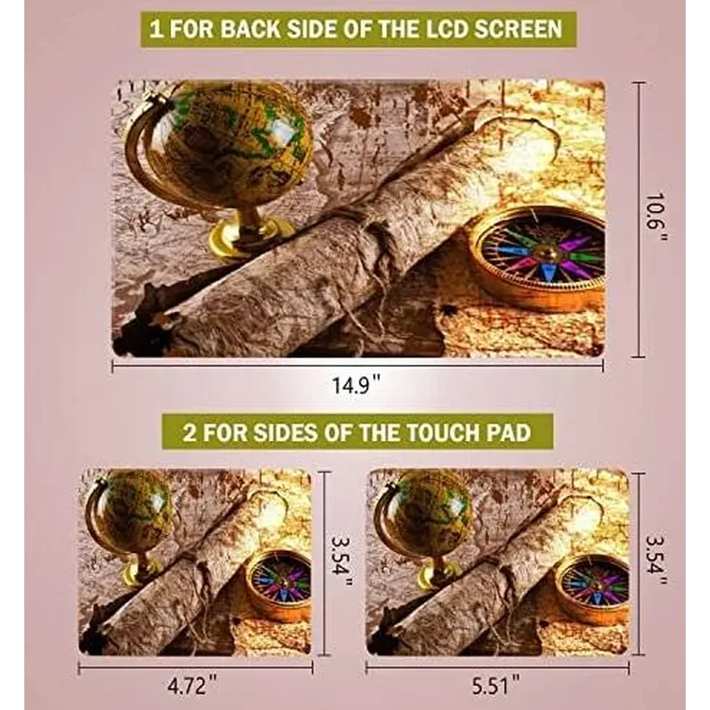 ALAYRA Laptop Notebook Skin Sticker Cover Decal Fits 12 13 13.3 14 15 15.4 15.6 inch Laptop Protector Notebook PC Easy to Apply, Remove and Change Styles (Compass) 01 - Image 2