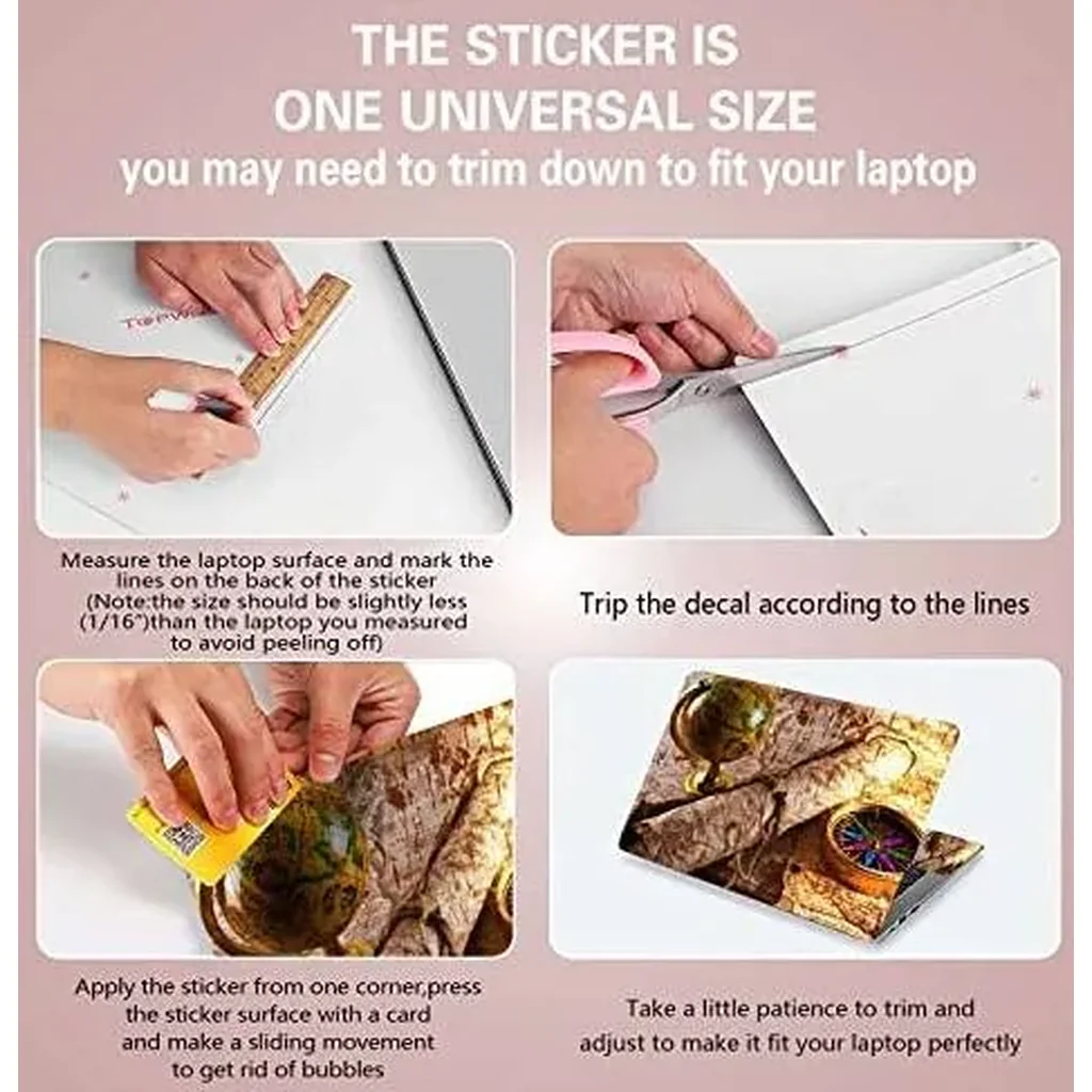 ALAYRA Laptop Notebook Skin Sticker Cover Decal Fits 12 13 13.3 14 15 15.4 15.6 inch Laptop Protector Notebook PC Easy to Apply, Remove and Change Styles (Compass) 01 - Image 3