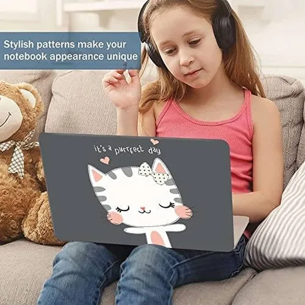 ALAYRA Laptop Notebook Skin Sticker Cover Decal Fits 12 13 13.3 14 15 15.4 15.6 inch Laptop Protector Notebook PC Easy to Apply, Remove and Change Styles (Cute Cat) 01 - Image 3