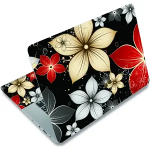ALAYRA Laptop Notebook Skin Sticker Cover Decal Fits 12 13 13.3 14 15 15.4 15.6 inch Laptop Protector Notebook PC Easy to Apply, Remove and Change Styles (Flowers) 01