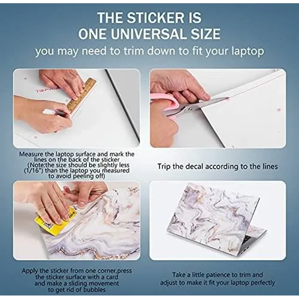 ALAYRA Laptop Notebook Skin Sticker Cover Decal Fits 12 13 13.3 14 15 15.4 15.6 inch Laptop Protector Notebook PC Easy to Apply, Remove and Change Styles (Marble) 01 - Image 2