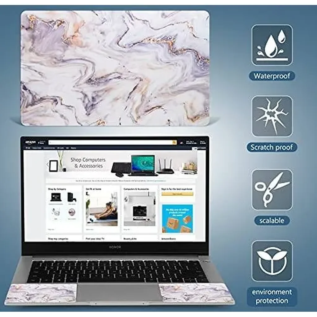 ALAYRA Laptop Notebook Skin Sticker Cover Decal Fits 12 13 13.3 14 15 15.4 15.6 inch Laptop Protector Notebook PC Easy to Apply, Remove and Change Styles (Marble) 01 - Image 6