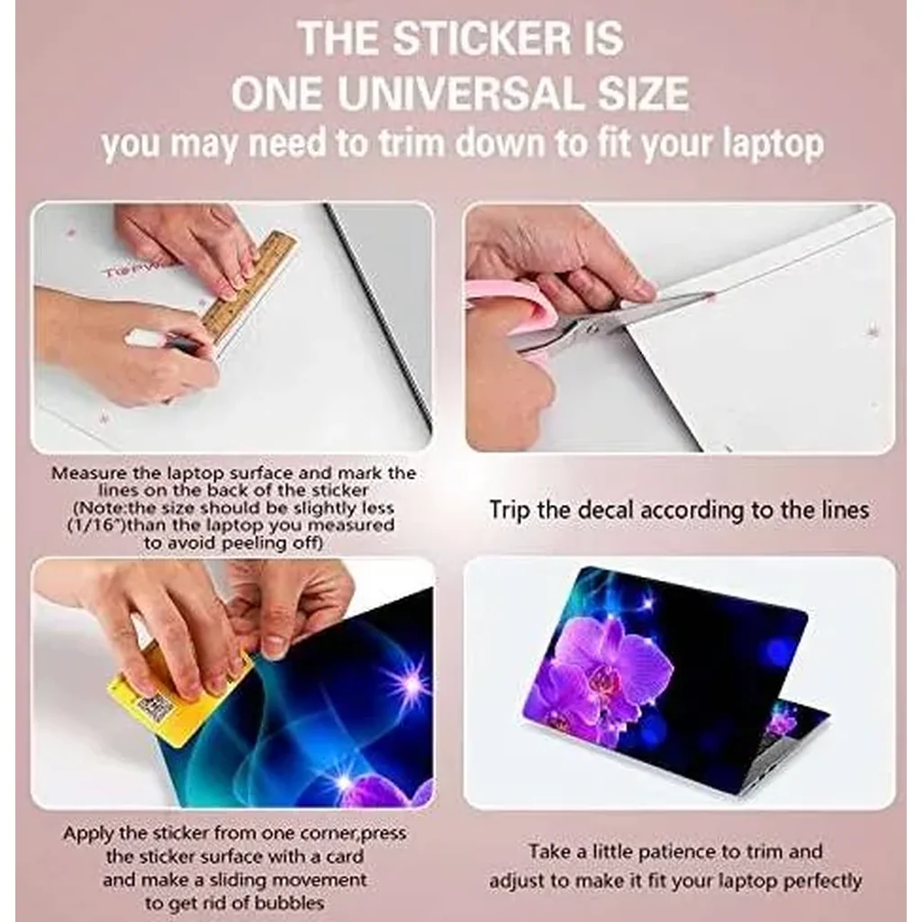 ALAYRA Laptop Notebook Skin Sticker Cover Decal Fits 12 13 13.3 14 15 15.4 15.6 inch Laptop Protector Notebook PC Easy to Apply, Remove and Change Styles (Phalaenopsis) 01 - Image 2