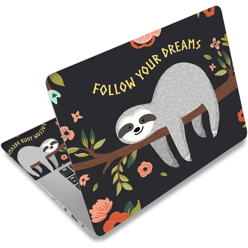 ALAYRA Laptop Notebook Skin Sticker Cover Decal Fits 12 13 13.3 14 15 15.4 15.6 inch Laptop Protector Notebook PC Easy to Apply, Remove and Change Styles (Sloth) 01