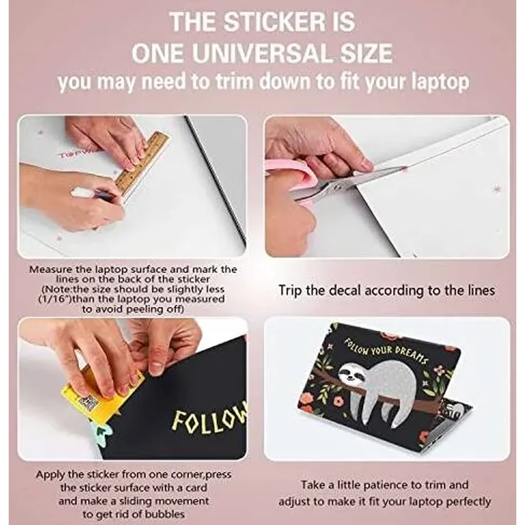 ALAYRA Laptop Notebook Skin Sticker Cover Decal Fits 12 13 13.3 14 15 15.4 15.6 inch Laptop Protector Notebook PC Easy to Apply, Remove and Change Styles (Sloth) 01 - Image 2