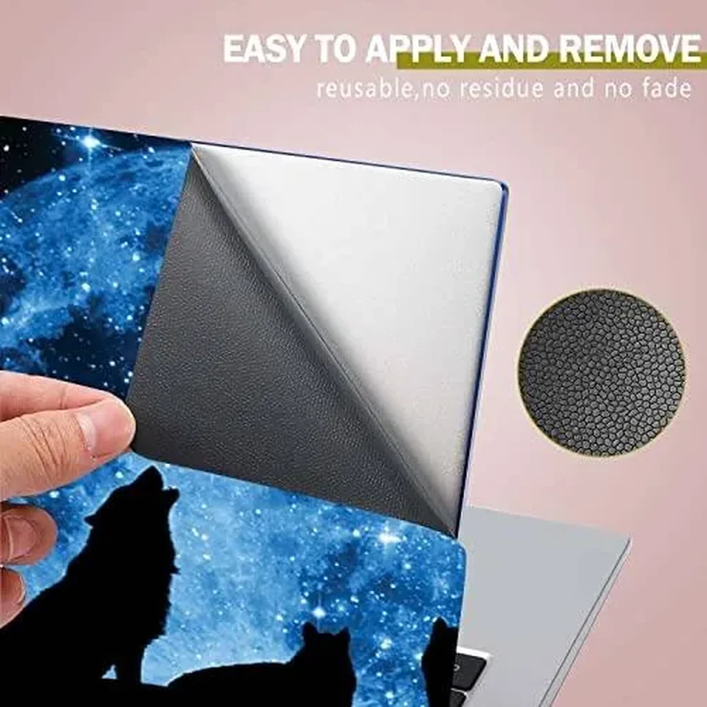 ALAYRA Laptop Notebook Skin Sticker Cover Decal Fits 12 13 13.3 14 15 15.4 15.6 inch Laptop Protector Notebook PC Easy to Apply, Remove and Change Styles (Wolfs and Moon) 01 - Image 5