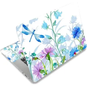 ALAYRA Laptop Notebook Skin Sticker Cover Decal Fits 12 13 13.3 14 15 15.4 15.6 inch Laptop Protector Notebook PCEasy to Apply, Remove and Change Styles (Dragonfly and Flowers) 01