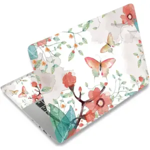 ALAYRA Laptop Notebook Skin Sticker Cover Decal Fits 12 13 13.3 14 15 15.4 15.6 inch Protector PC Easy to Apply, Remove and Change Styles (Butterflies Flowers) 01