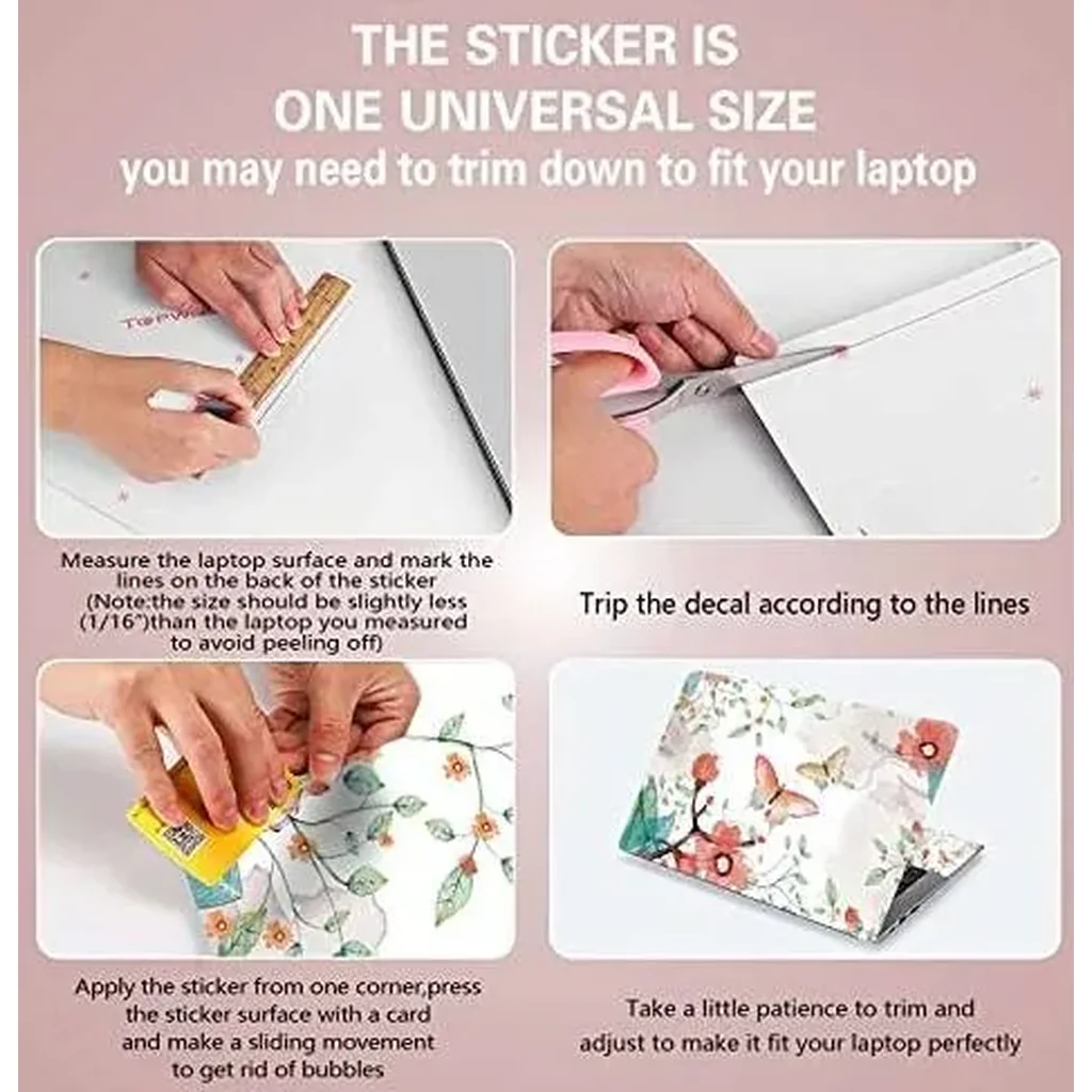 ALAYRA Laptop Notebook Skin Sticker Cover Decal Fits 12 13 13.3 14 15 15.4 15.6 inch Protector PC Easy to Apply, Remove and Change Styles (Butterflies Flowers) 01 - Image 3
