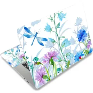 ALAYRA Laptop Notebook Skin Sticker Cover Decal Fits 12 13 13.3 14 15 15.4 15.6 inch Protector PC Easy to Apply, Remove and Change Styles (Dragonfly Flowers) 01