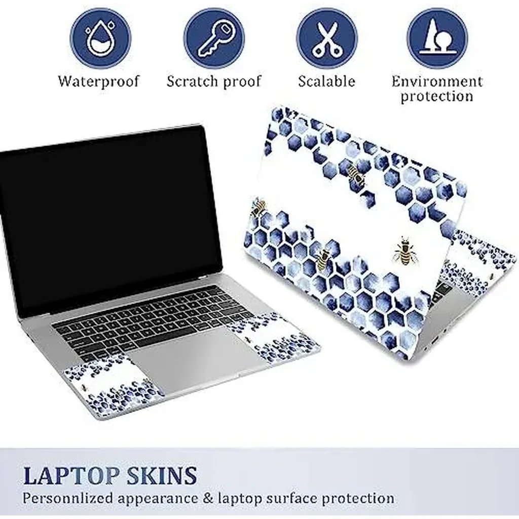 ALAYRA Laptop Skin Cover Sticker Decal, Personalized12 13 13.3 14 15 15.4 15.6 inch Laptop Decal, Reusable Universal Vinyl Skin Sticker Art Cover with Decorative Waterproof Design(Honeycomb) 01 - Image 2