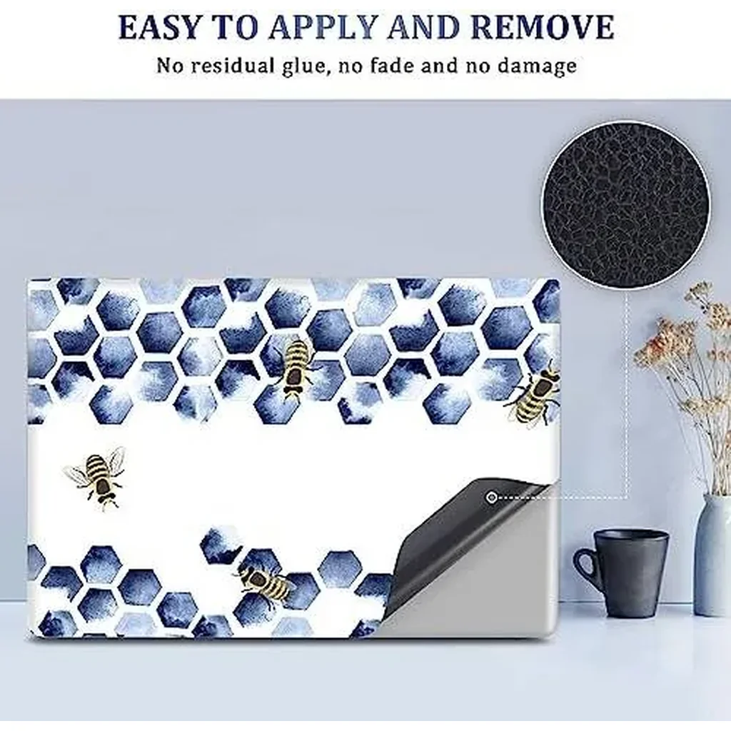 ALAYRA Laptop Skin Cover Sticker Decal, Personalized12 13 13.3 14 15 15.4 15.6 inch Laptop Decal, Reusable Universal Vinyl Skin Sticker Art Cover with Decorative Waterproof Design(Honeycomb) 01 - Image 4