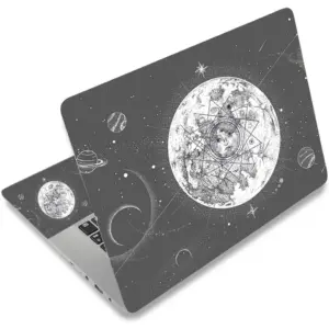 ALAYRA Laptop Skin Cover Sticker Decal, Personalized12 13 13.3 14 15 15.4 15.6 inch Laptop Decal, Reusable Universal Vinyl Skin Sticker Art Cover with Decorative Waterproof Design(Moon God) 01