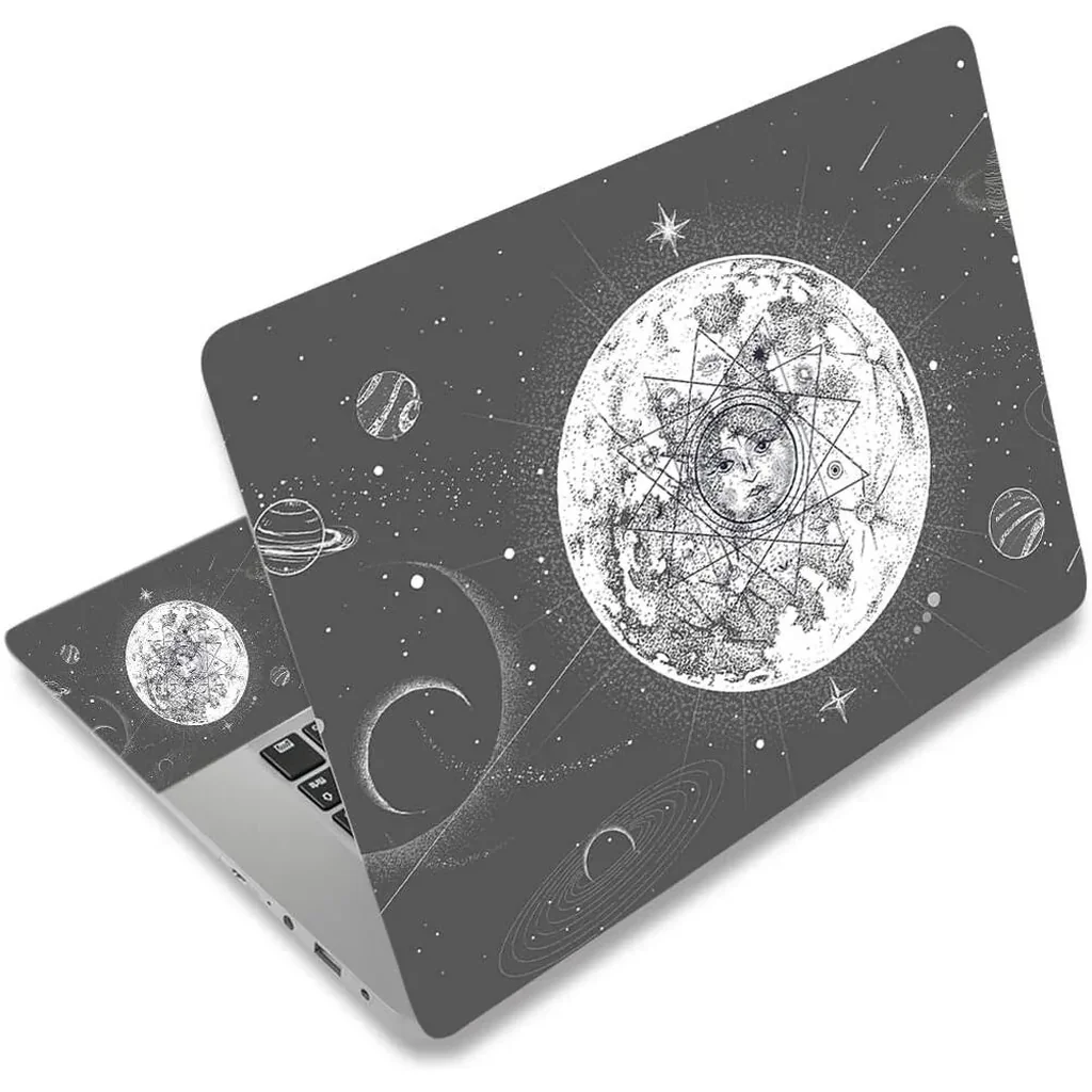 ALAYRA Laptop Skin Cover Sticker Decal, Personalized12 13 13.3 14 15 15.4 15.6 inch Laptop Decal, Reusable Universal Vinyl Skin Sticker Art Cover with Decorative Waterproof Design(Moon God) 01