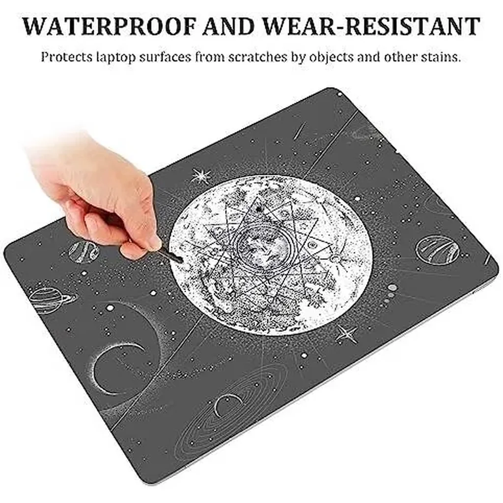 ALAYRA Laptop Skin Cover Sticker Decal, Personalized12 13 13.3 14 15 15.4 15.6 inch Laptop Decal, Reusable Universal Vinyl Skin Sticker Art Cover with Decorative Waterproof Design(Moon God) 01 - Image 3