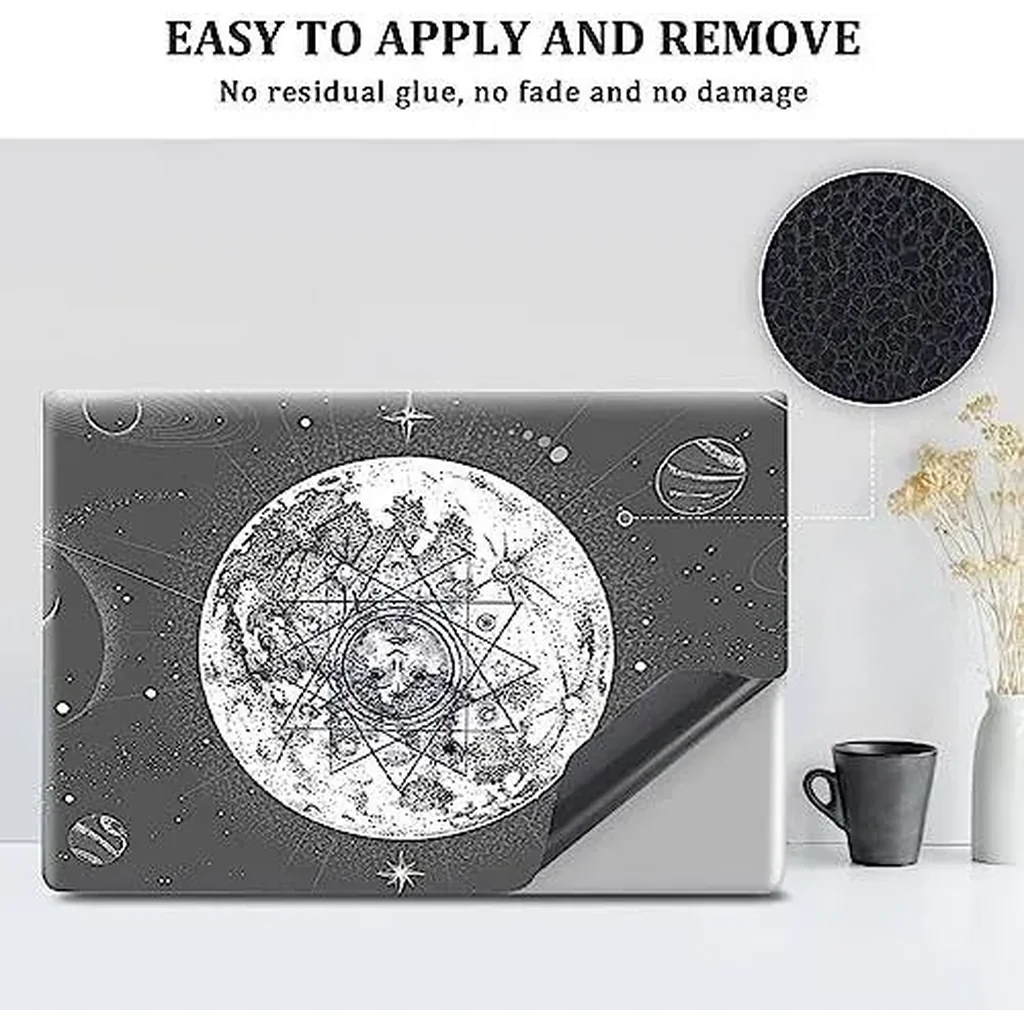 ALAYRA Laptop Skin Cover Sticker Decal, Personalized12 13 13.3 14 15 15.4 15.6 inch Laptop Decal, Reusable Universal Vinyl Skin Sticker Art Cover with Decorative Waterproof Design(Moon God) 01 - Image 4