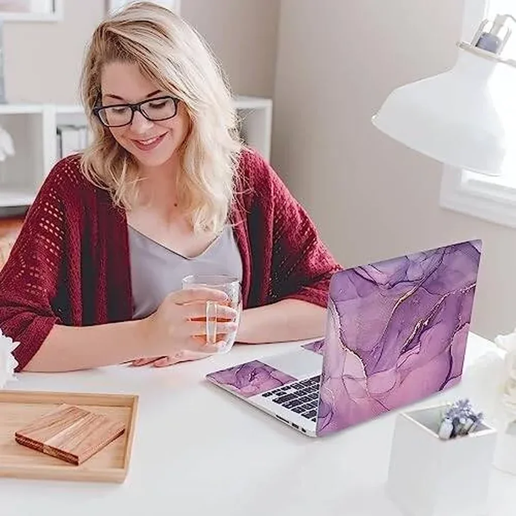 ALAYRA Laptop Skin Cover Sticker Decal, Personalized12 13 13.3 14 15 15.4 15.6 inch Laptop Decal, Reusable Universal Vinyl Skin Sticker Art Cover with Decorative Waterproof Design(Purplr Gold) 01 - Image 5