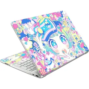 ALAYRA Laptop Skin Decal for HP 15.6" Kawaii Anime Girl with No Bubble, Waterproof, Scratch Resistant - Including Wide Screen and Full Wrist Pad - 15.6 inch HP Laptop Cover Sticker Decal Wrap 01