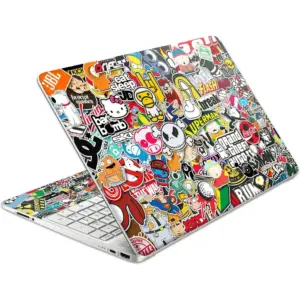 ALAYRA Laptop Skin Decal HP 15.6" - Sticker Bomb Laptop Cover Sticker No Cutting Required, No Bubble, Waterproof, Scratch Resistant - Including Wide Screen and Wrist Pad 01