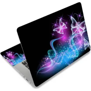 ALAYRA Laptop Skin Sticker Decal 12 13 13.3 14 15 15.4 15.6 inch Personalized Universal Notebook Vinyl Skin Stickers Cover Art Decal Computer Protector (Black/Butterfly) 01