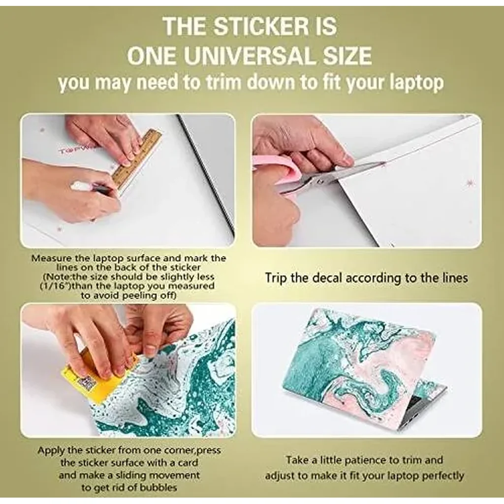 ALAYRA Laptop Skin Sticker Decal 12 13 13.3 14 15 15.4 15.6 inch Personalized Universal Notebook Vinyl Skin Stickers Cover Art Decal Computer Protector (Classic Green) 01 - Image 3