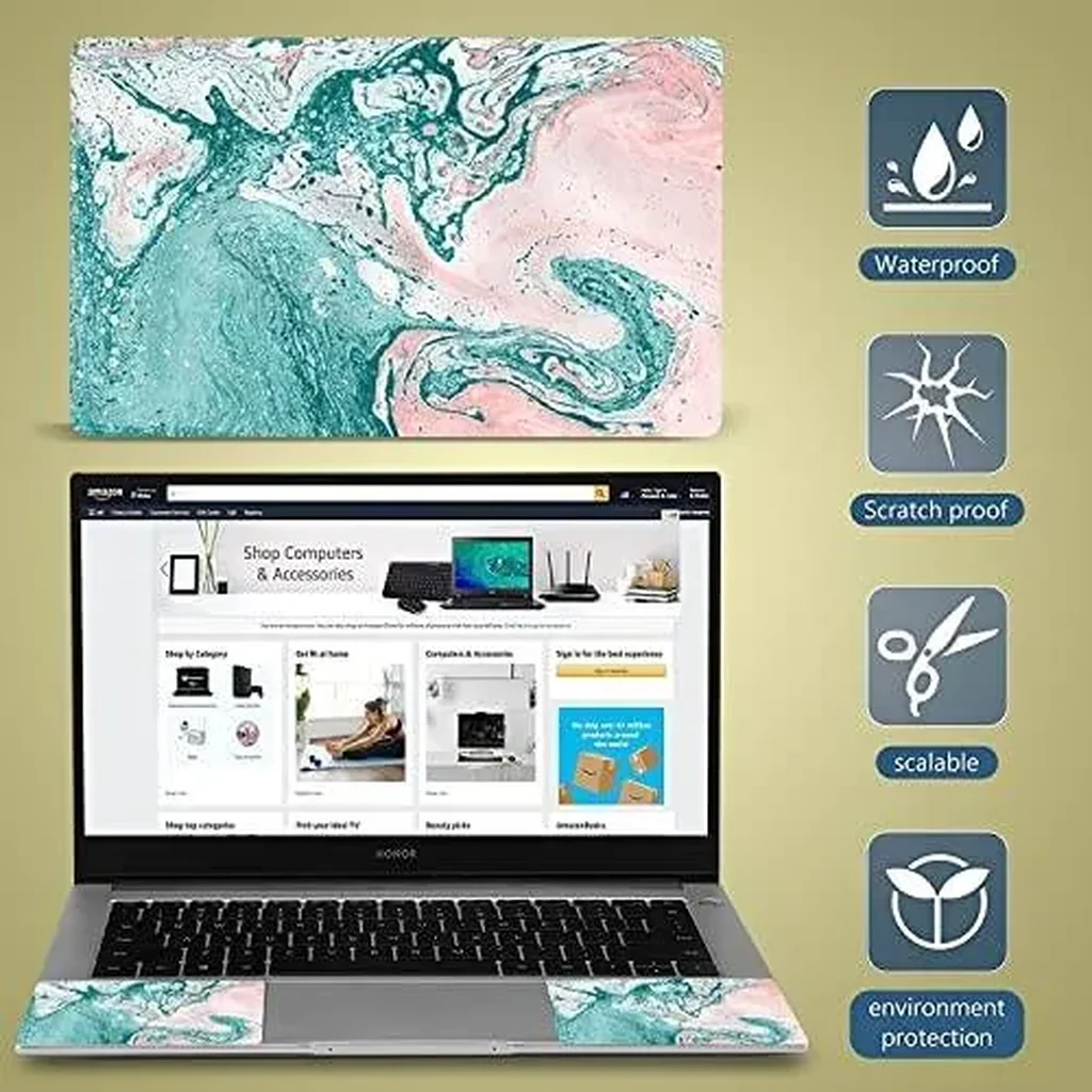 ALAYRA Laptop Skin Sticker Decal 12 13 13.3 14 15 15.4 15.6 inch Personalized Universal Notebook Vinyl Skin Stickers Cover Art Decal Computer Protector (Classic Green) 01 - Image 6