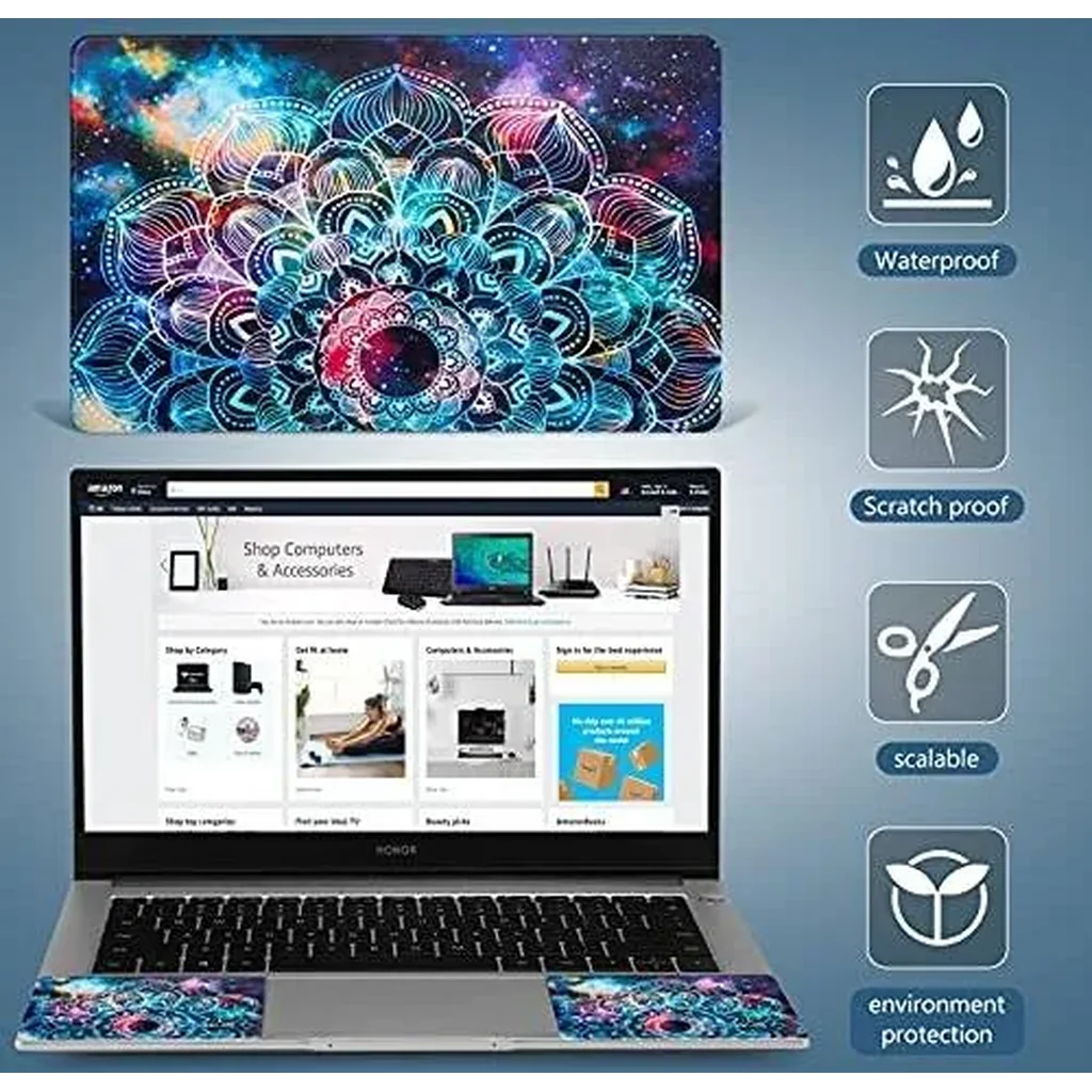 ALAYRA Laptop Skin Sticker Decal 12 13 13.3 14 15 15.4 15.6 inch Personalized Universal Notebook Vinyl Skin Stickers Cover Art Decal Computer Protector Colorful 01 - Image 4