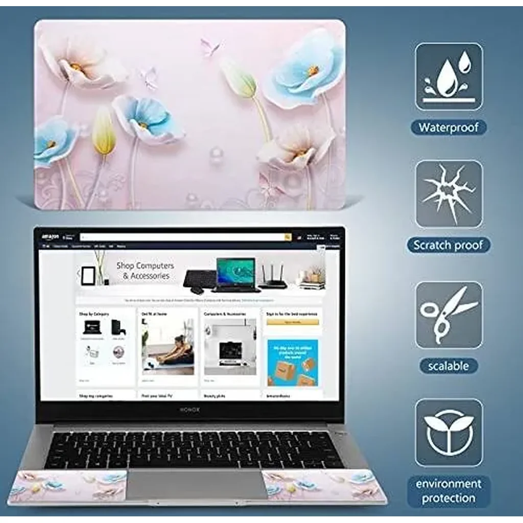 ALAYRA Laptop Skin Sticker Decal 12 13 13.3 14 15 15.4 15.6 inch Personalized Universal Notebook Vinyl Skin Stickers Cover Art Decal Computer Protector Lotus 01 - Image 6
